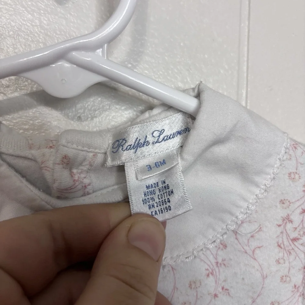 Vintage Y2K Ralph Lauren Ditsy Floral Footie Romper Baby Girl 3-6 Months‎ Cotton